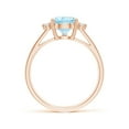 thumbnail image 2 of Angara Natural 1.6 Ct. Aquamarine with Diamond Classic Ring in 14K Rose Gold for Women (Ring Size: 5), 2 of 10