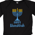 thumbnail image 4 of Inktastic Happy Hanukkah with Blue Menorah Boys or Girls Long Sleeve Baby Bodysuit, 4 of 5