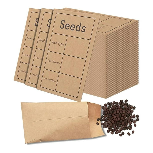 Paquete de 150 Sobres de Ahorro de Semillas, Sobres de Papel PequeñOs para Semillas, Sobres de Paquetes de Semillas Kraft Autosellantes de 2,3 X 3,5 Pulgadas