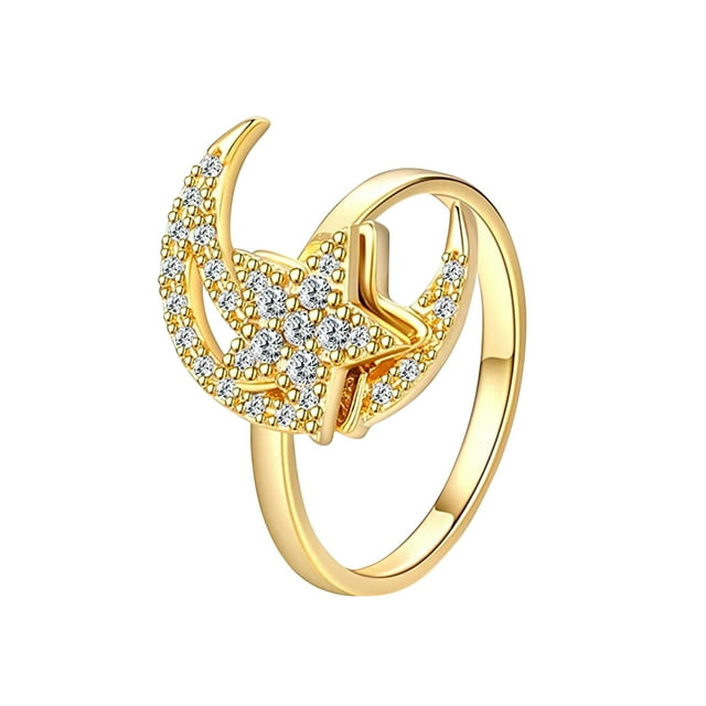 Anillo giratorio de diamantes Wmkox8yi de mariposa dorado lujo moda europea y americana
