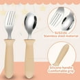 thumbnail image 5 of Foqnuq 304 Stainless Steel Fork and Spoon Set with Silicone Handle, Baby Feeding Utensils, Self-Eating Training Set, Dishwasher Safe, Non-Slip Design, 5 of 6