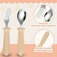 thumbnail image 5 of Juego de tenedor y cuchara para niños de acero inoxidable 304 con mango, juego de palillos de entrenamiento para cucharas para comer para bebés, tenedor y cuchara para niños de acero inoxidable, 5 of 6