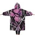 thumbnail image 2 of Oversized Wearable Blanket Hoodie,Purple Camo Tree Branch Pattern Sherpa Blanket Hoodie with Super Pockets,Super Warm Fuzzy Pullover for Women & Men, 2 of 6