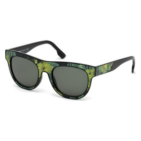 Diesel DL0160 95N Green Fern Square Holographic Sunglasses