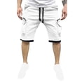 thumbnail image 2 of pstuiky Pantalones cortos deportivos para hombre, Pantalones cortos de trabajo rectos y holgados con múltiples bolsillos de moda de verano para hombre Pantalones cortos de baloncesto, 2 of 6