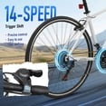 thumbnail image 3 of Ktaxon 700C Road Bike for Adults, 14 Speed Drop Bar, City Commuter Bicycle, Dual Disc Brakes, Trigger Shifter, High-Carbon Steel Hybrid Bikes, White, 3 of 11