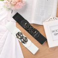 thumbnail image 4 of Womens Elastic Belts Metal Interlocking Buckle Stretchy Belts, 4 of 6