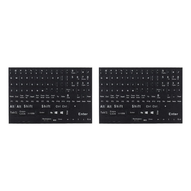 2 Sheets Computer Laptop Keyboard Stickers Notebook English Keyboard