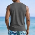 thumbnail image 5 of Mens Sleeveless Cotton Tank Tops Workout Cut Off Solid Color Muscle Shirts Gym Casual Beach Summer Tee with Pocket, M, 5 of 9