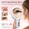 thumbnail image 3 of Espejo de maquillaje LitBear Travel recargable 10X/1X con luz, 3 of 8