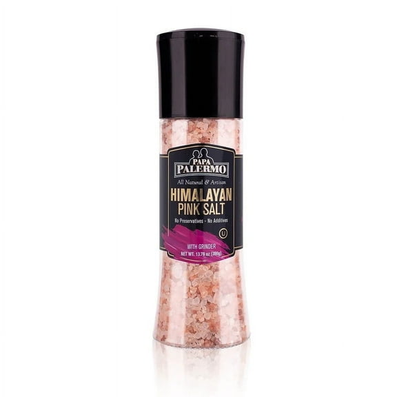 Papa Palermo Pink Himalayan Salt with Grinder, Kosher, All Natural