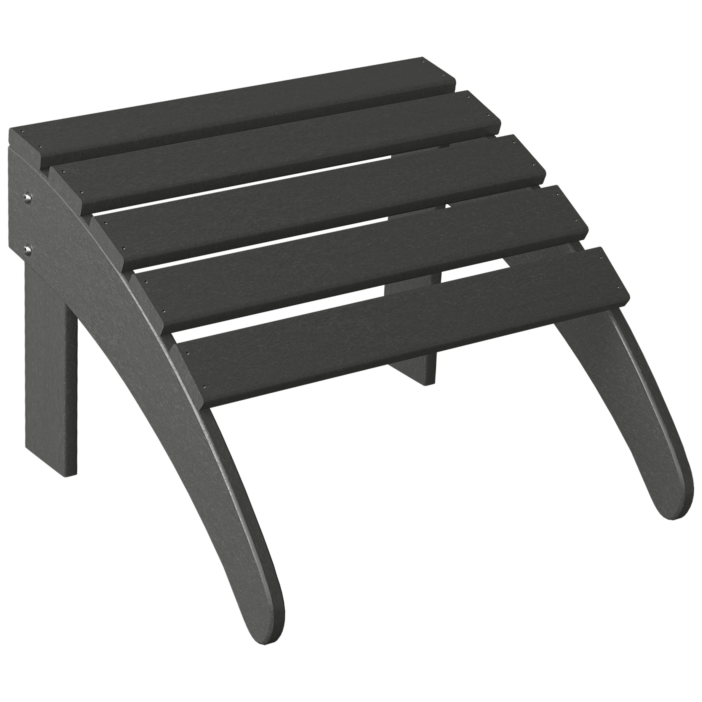 Polytrends Laguna Hdpe All Weather Outdoor Patio Foldable Ottoman Gray