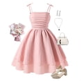 thumbnail image 2 of Bainana Girl'S Summer Party Dress Sleeveless Suspender Dresses Lightweight Breathable Kids Formal Wear Dress Pink Size 15-16 Years, 2 of 6