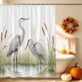 thumbnail image 4 of Wildlife White Birds Shower Curtain Set - Small 36" x 72" Washable Bathtub Curtain with 12 Hooks, Water Reflection Scenic Waterproof Fabric Stall Shower Curtains for Bathroom/Bathtub Décor, 4 of 8