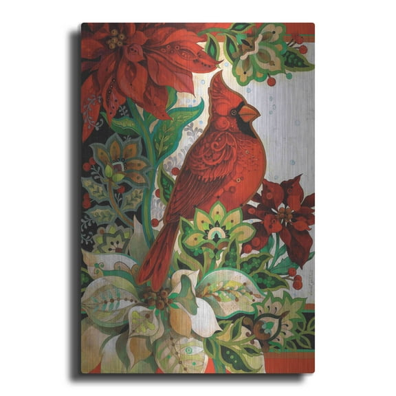 Luxe Metal Art 'The Winter Roost' by David Galchutt, Metal Wall Art, 24"x36"