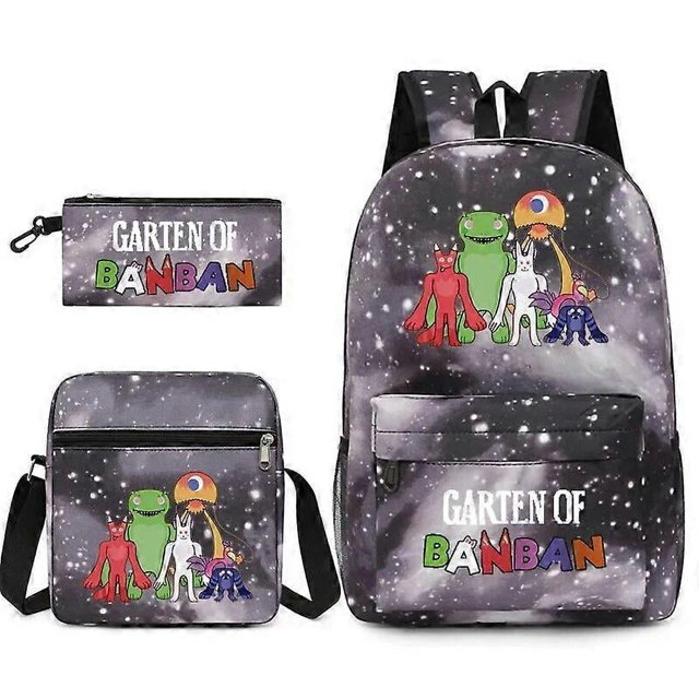Three-piece Set Garten Of Banban Game Peripheral Two-dimensional Backpack Student Schoolbag Shoulder Bag Pencil Case