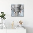 thumbnail image 6 of Grey Blue Elephant Wall Decor - Wild Animals Canvas Elephants Print for Bedroom Framed Ready to hang 12x12inch, 6 of 6