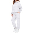 thumbnail image 2 of YUANxueke Kids 2-Piece Winter Sweatsuits Boys Girls Hoodie Sweatshirt with Kangaroo Pocket & Tapered Pants,White,Sizes 2-14, 2 of 8