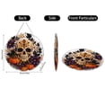 thumbnail image 7 of Circular Hanging Door Sign Pearl Painting Artwork, Harvest Pumpkin with Black Raven & Stardust Moon, Festive Gothic Halloween Party Home Door Wall Hanging Decorative Crafts, 7 of 7