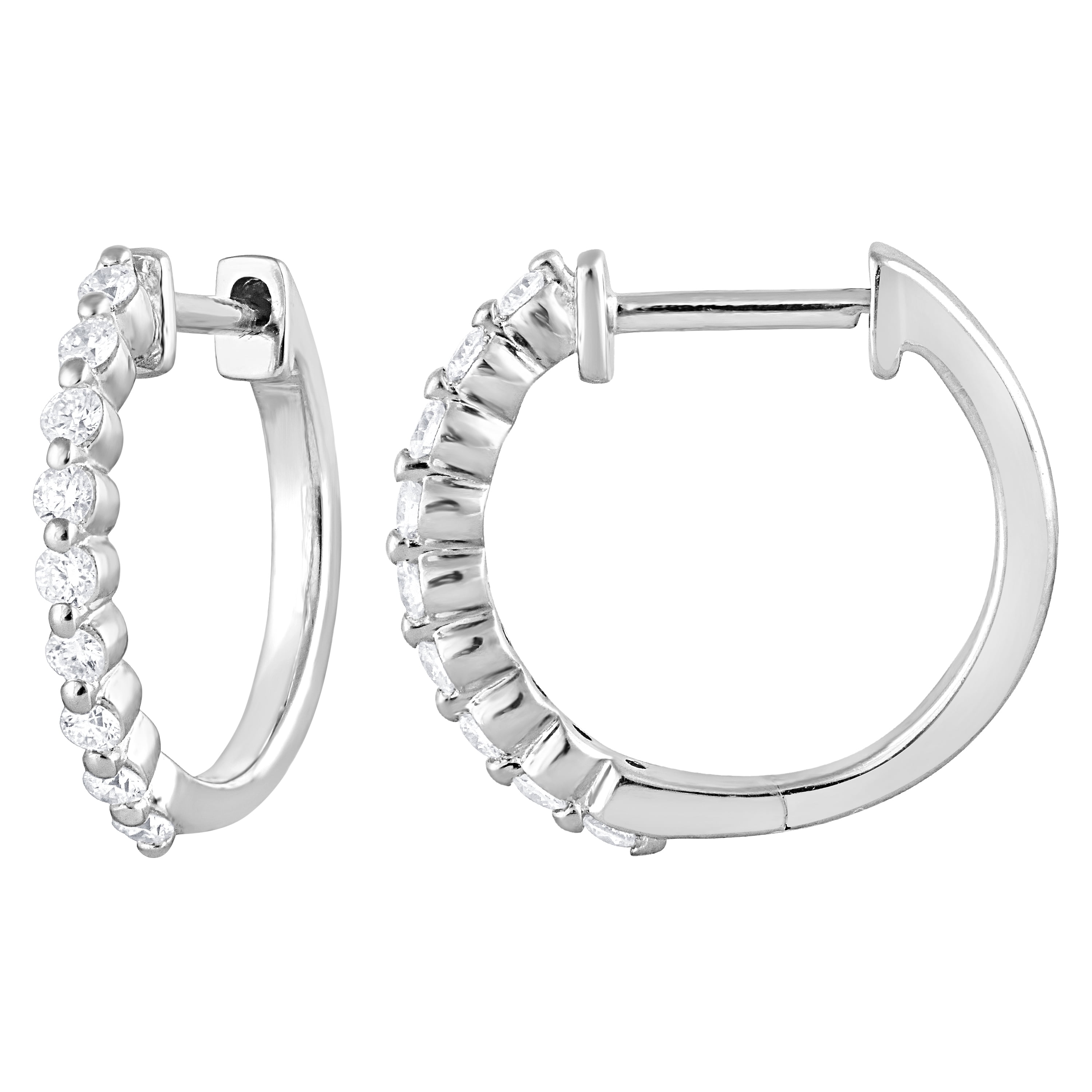 Unique Moments 1/4 Ct Round Lab Grown Diamond Hoop Earring in Silver for Women (H-I, SI-I1)