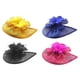 thumbnail image 1 of 4 tocados de malla con plumas para cóctel, fiesta de té, boda o Derby de Kentucky Amarillo Azul Negro Rosa Rojo, 1 of 9