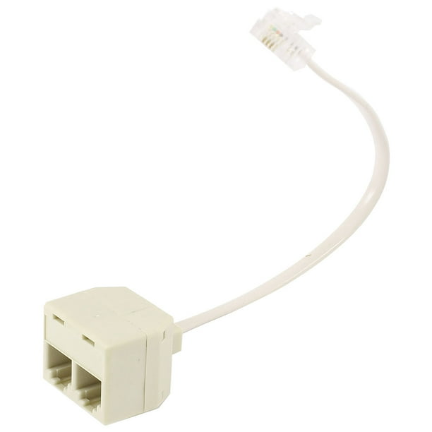 RJ11 6P4C M/F 2 Way Telephone Jack Splitter Phone Line Extender Adapter