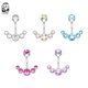 thumbnail image 2 of Anillos de Ombligo de 5 cristales para mujeres y niñas, acero quirúrgico 316L, barra curvada para el Ombligo, 14g, joyería colgante para el cuerpo, Piercing para el Ombligo Tan Jianjun unisex, 2 of 2