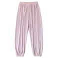 thumbnail image 4 of SGFCWSX Girls Sweatpants Elastic Waist Soft Loose Fit Jogger Pants with Elastic Cuffs for Kids Pink Size 5 Years, 4 of 5