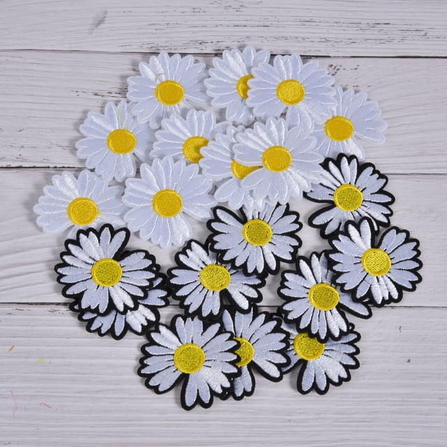 Pegatinas para ropa, parches para ropa con flores de margarita, apliques para ropa, decoración de ropa, meticulosamente diseñados