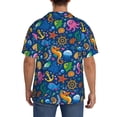thumbnail image 3 of Balery Sea Fish Camisa Casual de Manga Corta con Botones para Hombre, Texturizada, Estilo Cubano, para Playa, Verano-4X-Large, 3 of 5