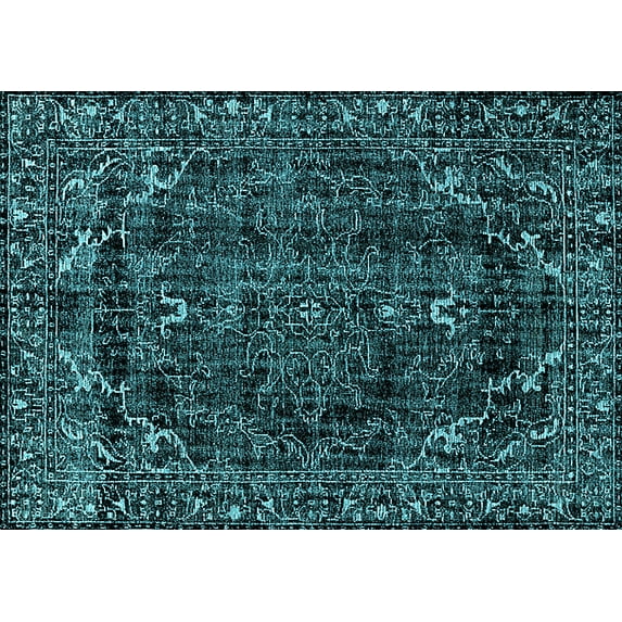 Ahgly Company Indoor Rectangle Persian Light Blue Bohemian Area Rugs, 8' x 10'
