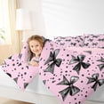thumbnail image 3 of Erosebridal Black Pink Polkadots Bow Twin Comforter Sets for Girls, Dreamy Princess Bedding Set, Pink Reversible, 2 Pieces, 3 of 6