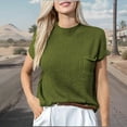thumbnail image 2 of cfhntfmh Womens Short Sleeve Sweater Spring Summer Round Neck Pullover Ribbed Knit Sweater Vest Tops with Pocket, 2 of 6