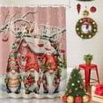 thumbnail image 5 of Shower Curtain 60"W x 72"L Winter Christmas Gnomes Farmhouse Pink Fabric Shower Curtains Set with Hooks Water Repellent Bathroom Curtains Machine Washable Bathroom Accessories, 5 of 9