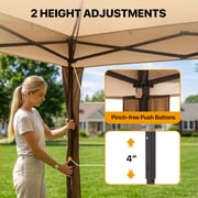 COOS BAY 11x11 Pop-Up Instant Gazebo Tent with Mosquito Netting Outdoor Canopy Shelter with 121 Square Feet of Shade, Beige