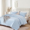 thumbnail image 5 of SPRINDAY Fluffy Queen Comforter Set 3 Pieces - Light Blue Fleece Luxury Fuzzy Reversible Bedding Comforter Set, Soft & Warm Comforter All Season with 2 Pillow Cases, 5 of 6