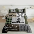 thumbnail image 2 of Manfei Jungle Animal Bear Full Size Comforter Sets,Adventure Camping Bedding Comforter Set,Retro Patchwork Grid Bedding Sets For Boys,Luxury Bedroom Decor,3pcs, 2 of 8