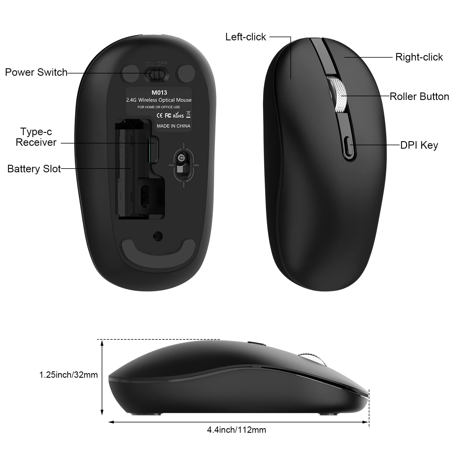 Cimetech Type-C Wireless Mouse, Silent 2.4GHz photo 5