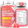 thumbnail image 1 of Paquete de 2 gomitas de colágeno para mujeres y hombres, péptidos de colágeno hidrolizado tipos I, II, III, V, X con biotina y ácido hialurónico, vitaminas C A D E B12 K2, sin azúcar para la piel, el, 1 of 5
