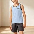 thumbnail image 4 of SGFCWSX Boys 2 Piece Outfits Sleeveless Tank Top and Shorts Set Summer Casual Breathable Soft Playwear Sky Blue Size 10, 4 of 9