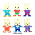 thumbnail image 2 of Dibujos Animados 4 Conejo Vestido Cambio De Rompecabezas Juguete De Madera Montessori Educativo Cambio De Ropa Juguete Para Niños Vogacara FN002516-00, 2 of 6