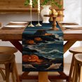 thumbnail image 2 of Rdsfhsp Halloween Lighthouse Linen Table Runner 13x72 Inch, Moon Ocean Pumpkin Coastal Pattern Table Runner for Dining Table Decor, Spooky Holiday Kitchen Decoration, 2 of 5