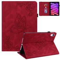 Allytech iPad mini 6 Case, Mini 6 iPad 8.3-inch Case Cover, Premium PU Leather Shockproof Auto Sleep Wake Slim Full Protection Kickstand Case Cover for Apple iPad mini 6 2021, Red
