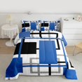 thumbnail image 2 of Manfei Blue White Abstract Bedding Comforter Set, Chic Minimalism Twin Comforter Sets, Teen Child Kid Adult Reversible Bedding Set, Lightweight Room Decor, 2-Piece, 2 of 8