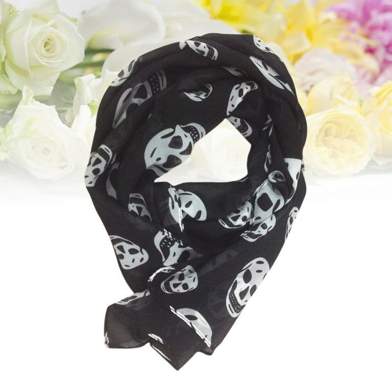 Black and sale white skull scarf