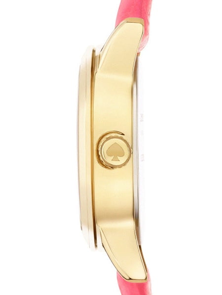 Kate Spade New York Women's new york 1YRU0830 Tiny Metro Gold-Tone Watch  with Pink Leather Band