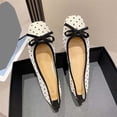 thumbnail image 7 of Miluxas Polka Dot Flats for Women Mesh Bow Mary Jane Ballet Flats Summer Dressy Slip On Shoes Breathable Ballerinas Comfy Trendy Classic Beige 9.5(43), 7 of 7