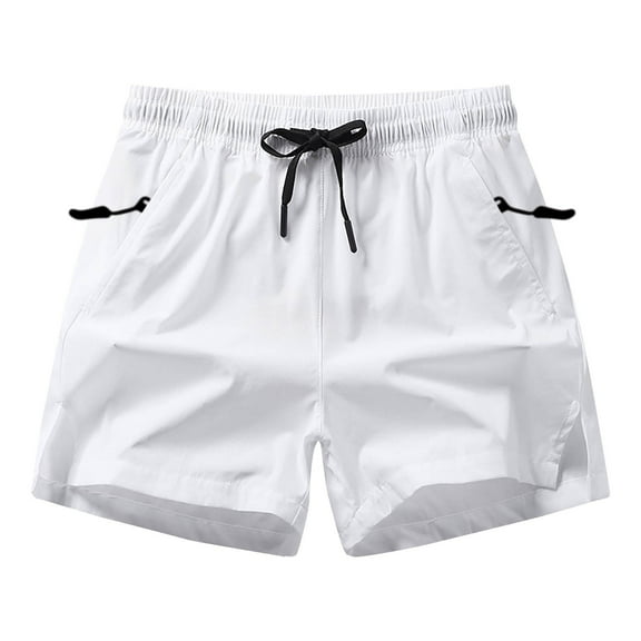 JIUKE Mens Plus Size Shorts Drawstring High Waisted Lightweight Solid Color Beach Vacation Shorts