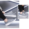 thumbnail image 3 of Running Shoes for Men Women Thick Soft Sole Sneakers Mesh Walking Shoes with Arch Support Lace up Nonslip Tennis Shoes Gray Size 8.5, 3 of 7