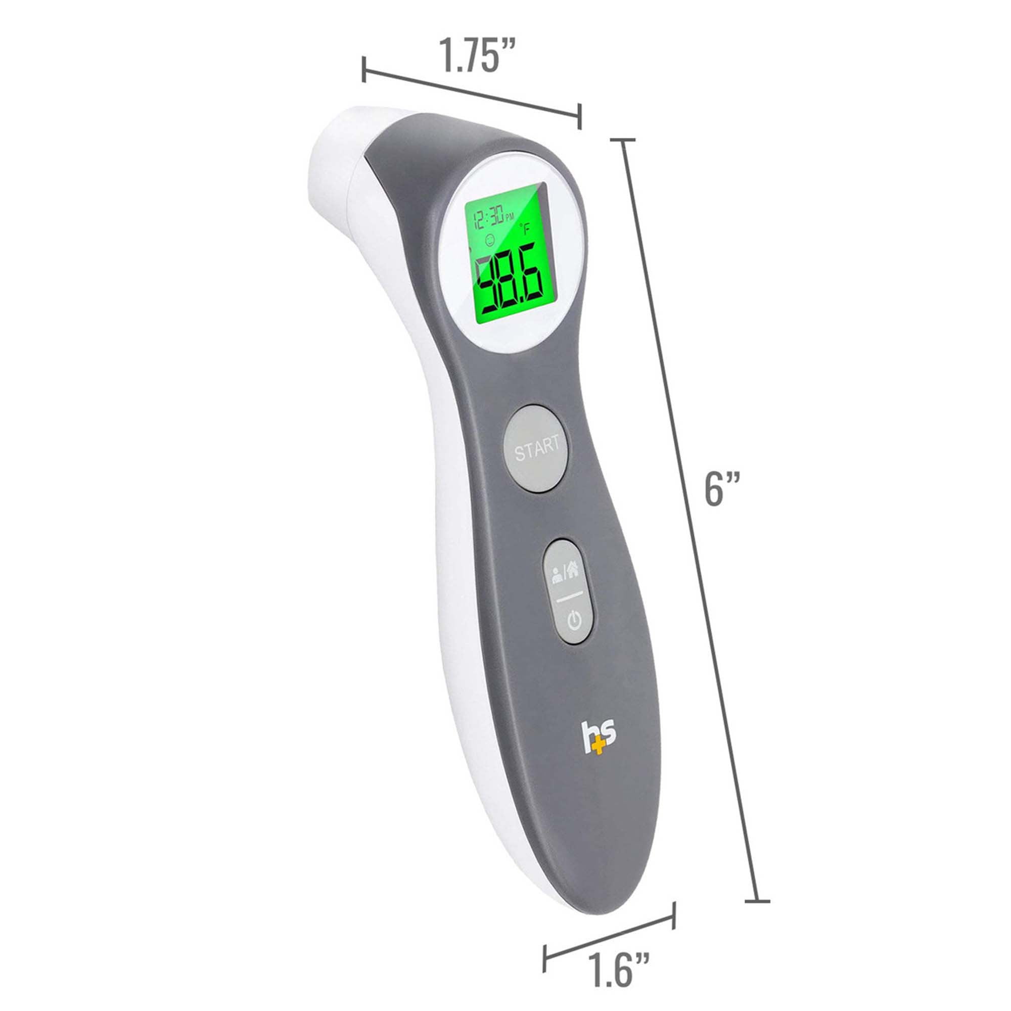 HealthSmart Digital Touchless Infrared Thermometer, white and gray